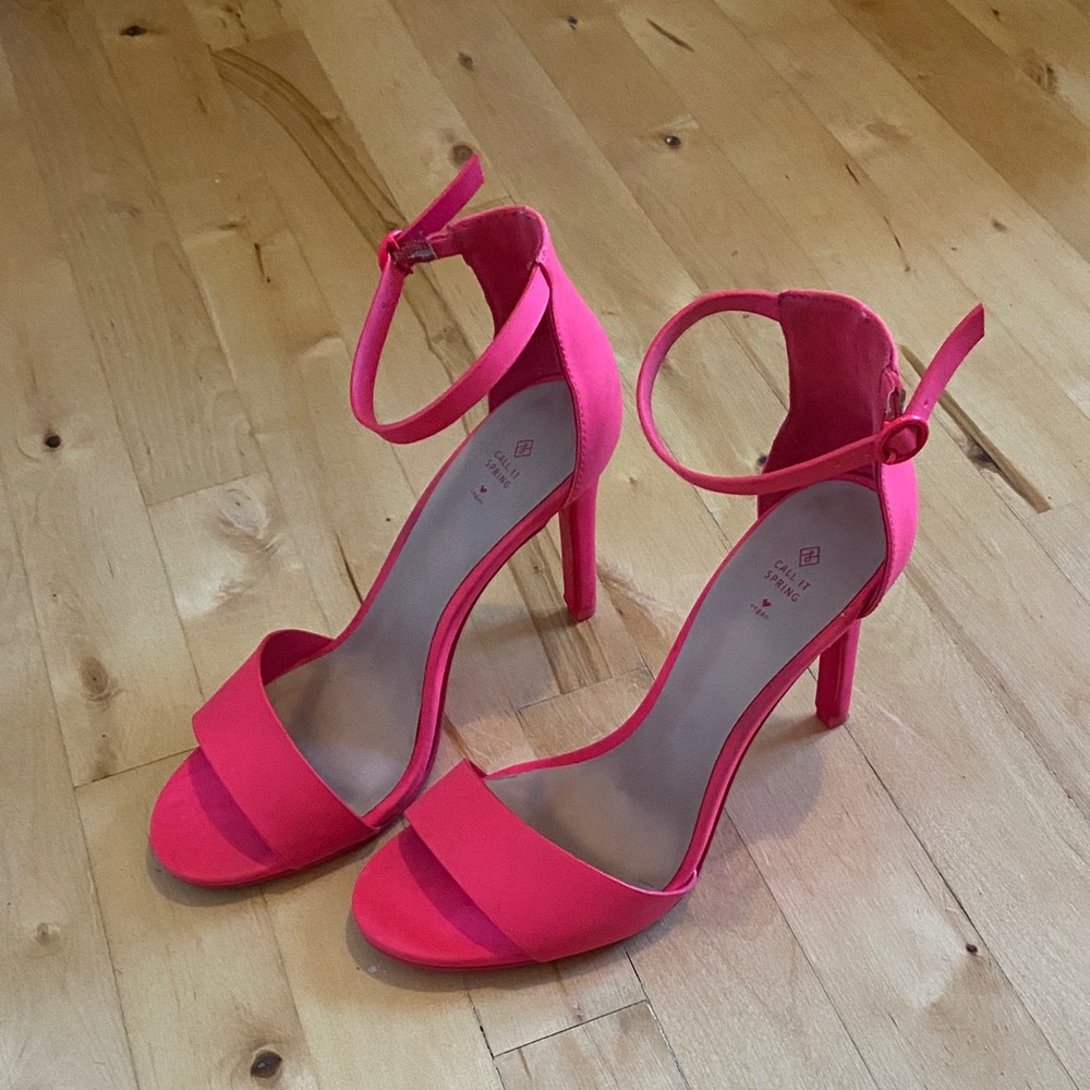 Call It Spring Vibrant Pink Ankle Strap Heels